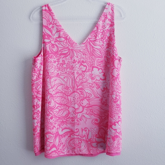 Lilly Pulitzer Reversible Florin Tank Top V-Neckline Blouse - Picture 5 of 11